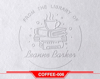 Personalized Embosser Book Stamp - From The Library of - Book Embosser Stamp | Custom Embosser | Book Embosser | Personalized Embosser Stamp