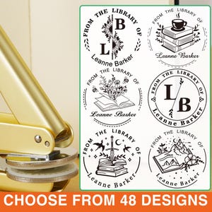 Book Embosser Personalized, Book Stamp, From the Library of Stamp, Ex Libris Stamp, Rubber Stamp, Self Inking Stamp, Gift For Reader