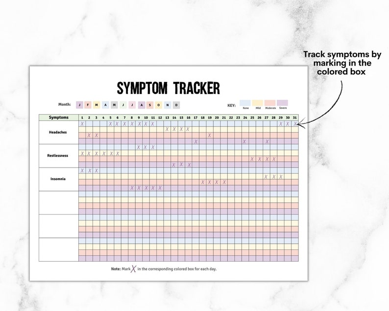 Symptom Tracker Printable Illness Tracker Medical Log IBS - Etsy