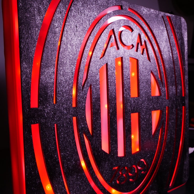Ac Milan Laser Wall Picture Nightstand Etsy