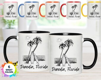 Local Artist Dunedin Florida Ceramic Mug Gift - Coffee Lover Gift - Great gift basket item - Gift for Mom - Gifting a friend or Office Pal