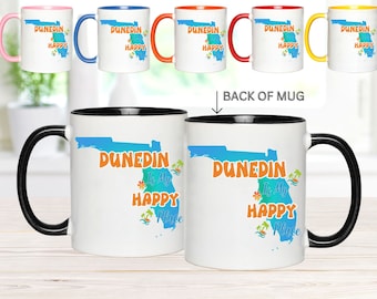 Ceramic Mug, Dunedin, Florida, Destination Beach, Unique Art, Coffee Mug, Tea Cup, Destination Cities Gift