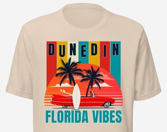 Fun Dunedin Florida T-Shirt:  - This Local Vintage Tee is the Perfect Dunedin Travel Gift - Quality Handmade Graphic Tee that is Super Soft