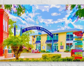 Colorful Dunedin Florida Canvas Art Print, Artwork and Photography by Local Artist, Great Gift for Grandma or Grandpa, Perfect Home Decor