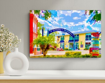 Local Artist Print of Downtown Dunedin Florida, City of the Dunedin Orange Photography Artwork, Great Gift for Grandparent or Realtor Gift