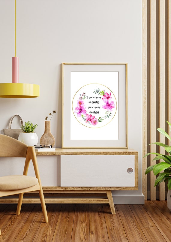 Pink and Lilac Watercolor Flower Frame With Inspirational - Etsy