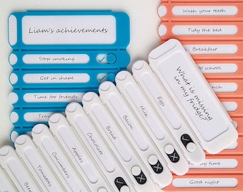 Modular check list, customizable to-do list, kids task list, refrigerator magnet