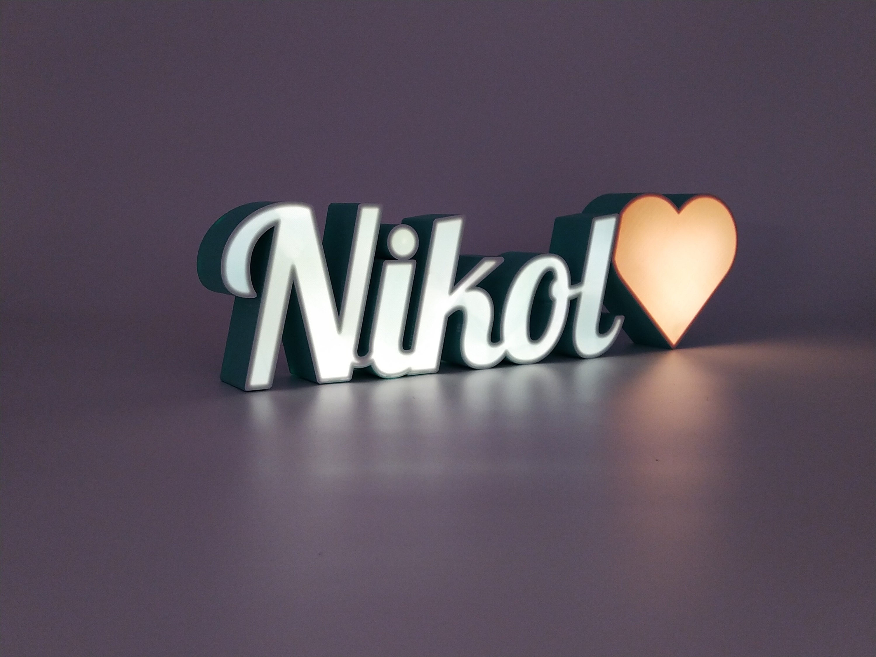 Glowing text, name lamp, mini neon sign