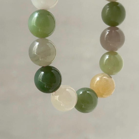Certified Multi-Colored Nephrite Jade Elastic Bra… - image 9