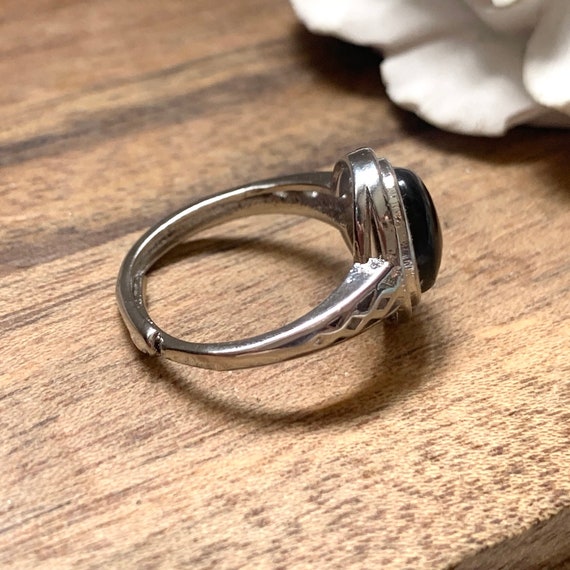 Minimalist Hypersthene Adjustable Silver-Plated R… - image 6