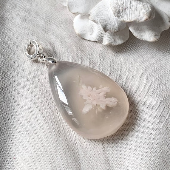 Translucent Unique Sakura Agate Pendant - image 5