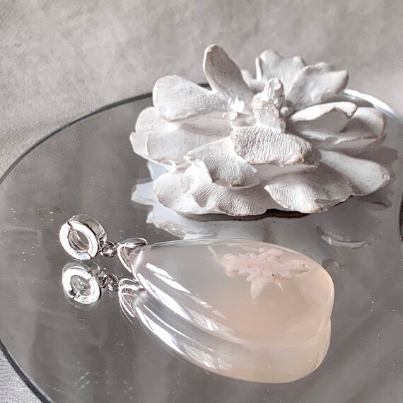 Translucent Unique Sakura Agate Pendant - image 8