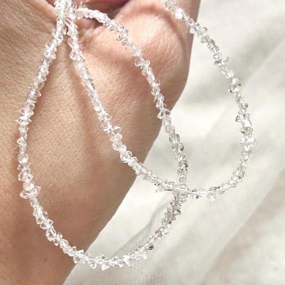 Mini Raw Double-Pointer Herkimer Diamond Necklace - image 3