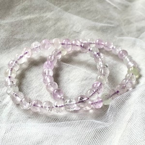 Icy Kunzite Elastic Round Beaded Bracelets Certified