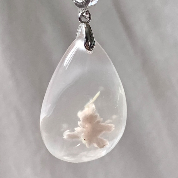 Translucent Unique Sakura Agate Pendant - image 6