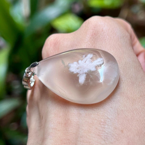 Translucent Unique Sakura Agate Pendant - image 2