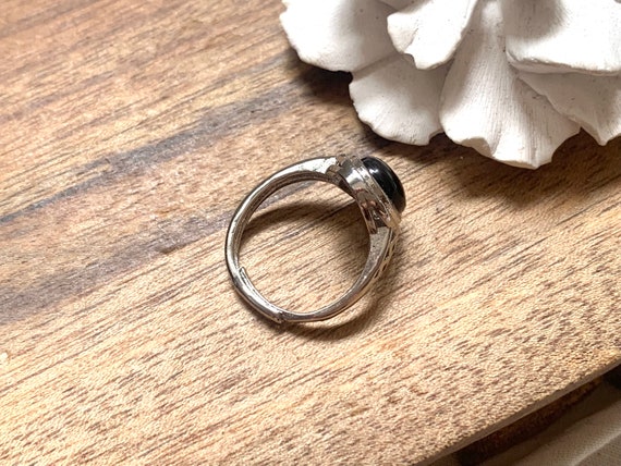 Minimalist Hypersthene Adjustable Silver-Plated R… - image 9