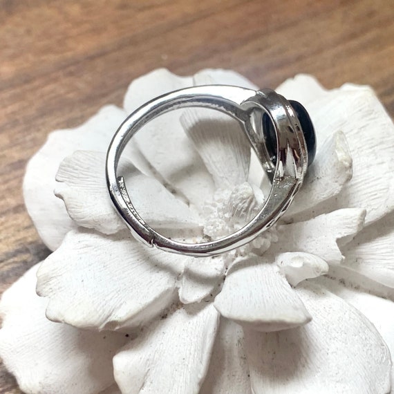 Minimalist Hypersthene Adjustable Silver-Plated R… - image 7