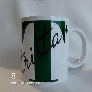 Taza personalizada letra principal y nombre 11oz blanca/taza personalizada/taza de regalo para ofrecer