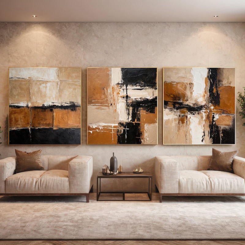 Brown and Black Abstract Art - Etsy