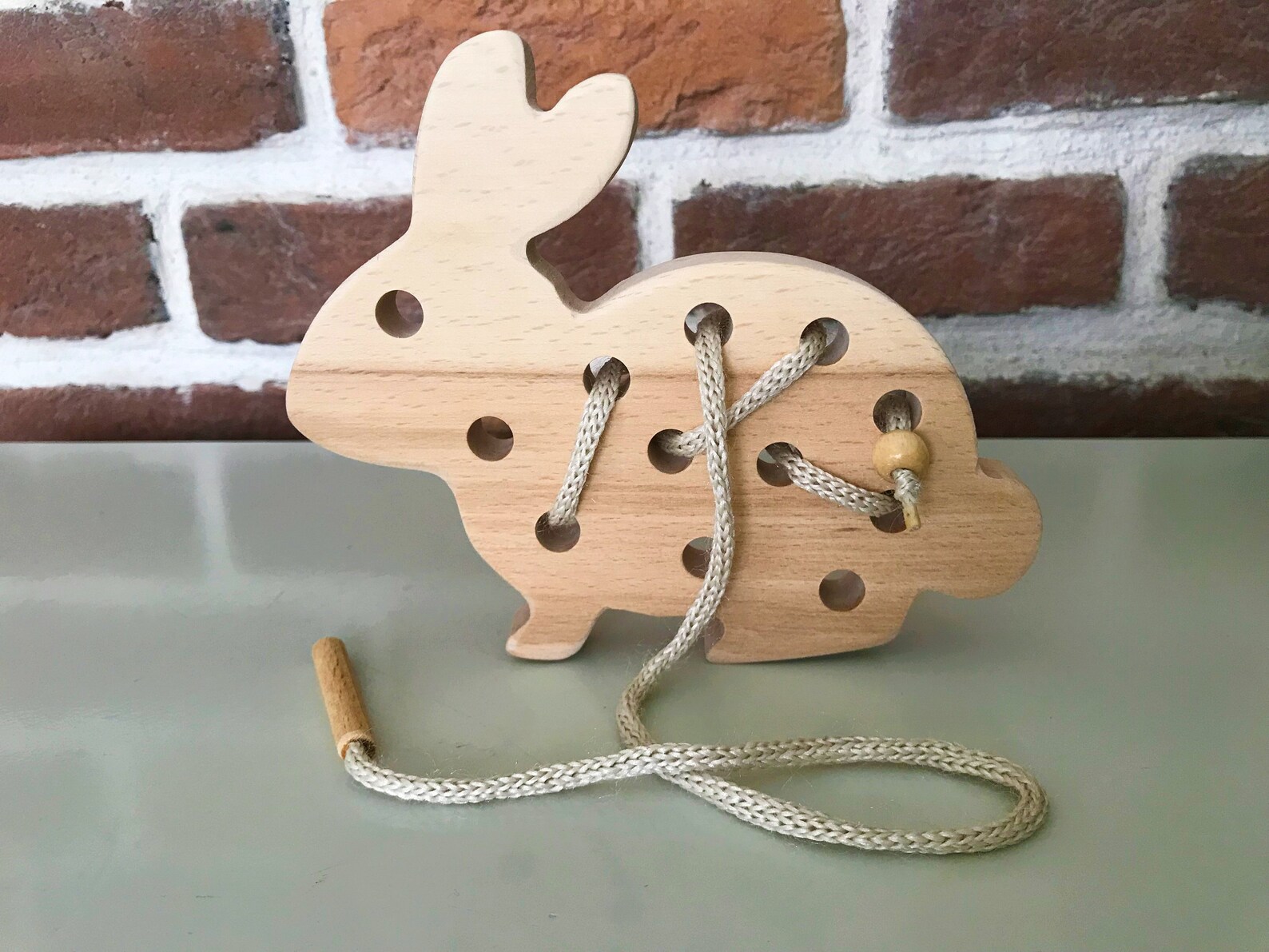 Wooden Toys for Kids Wooden Easter Bunny Lacing Threading - Etsy