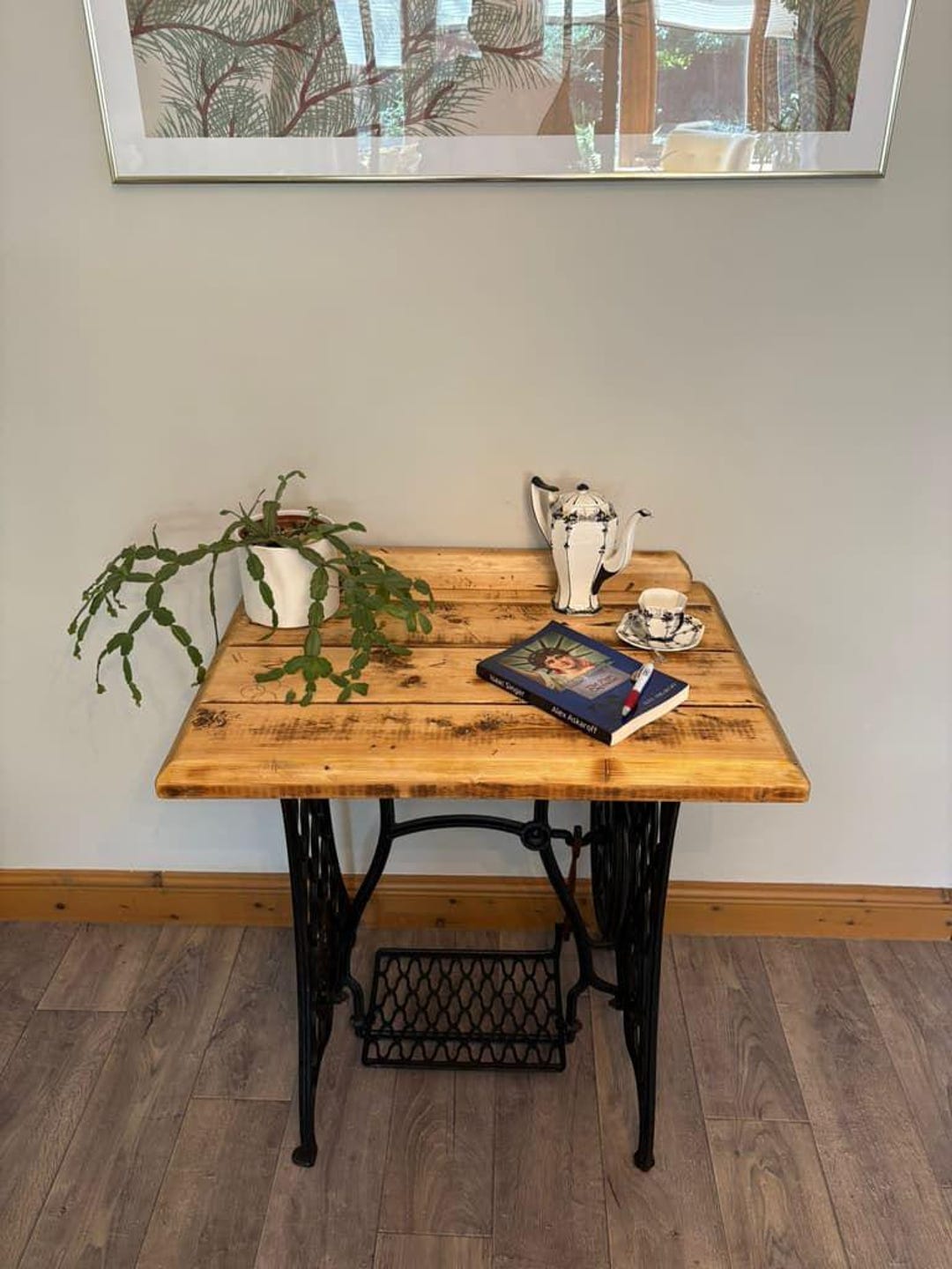 Sewing Machine Console Renovated Rare US Singer Sewing Machine Console Table Early 20thc Solid ...