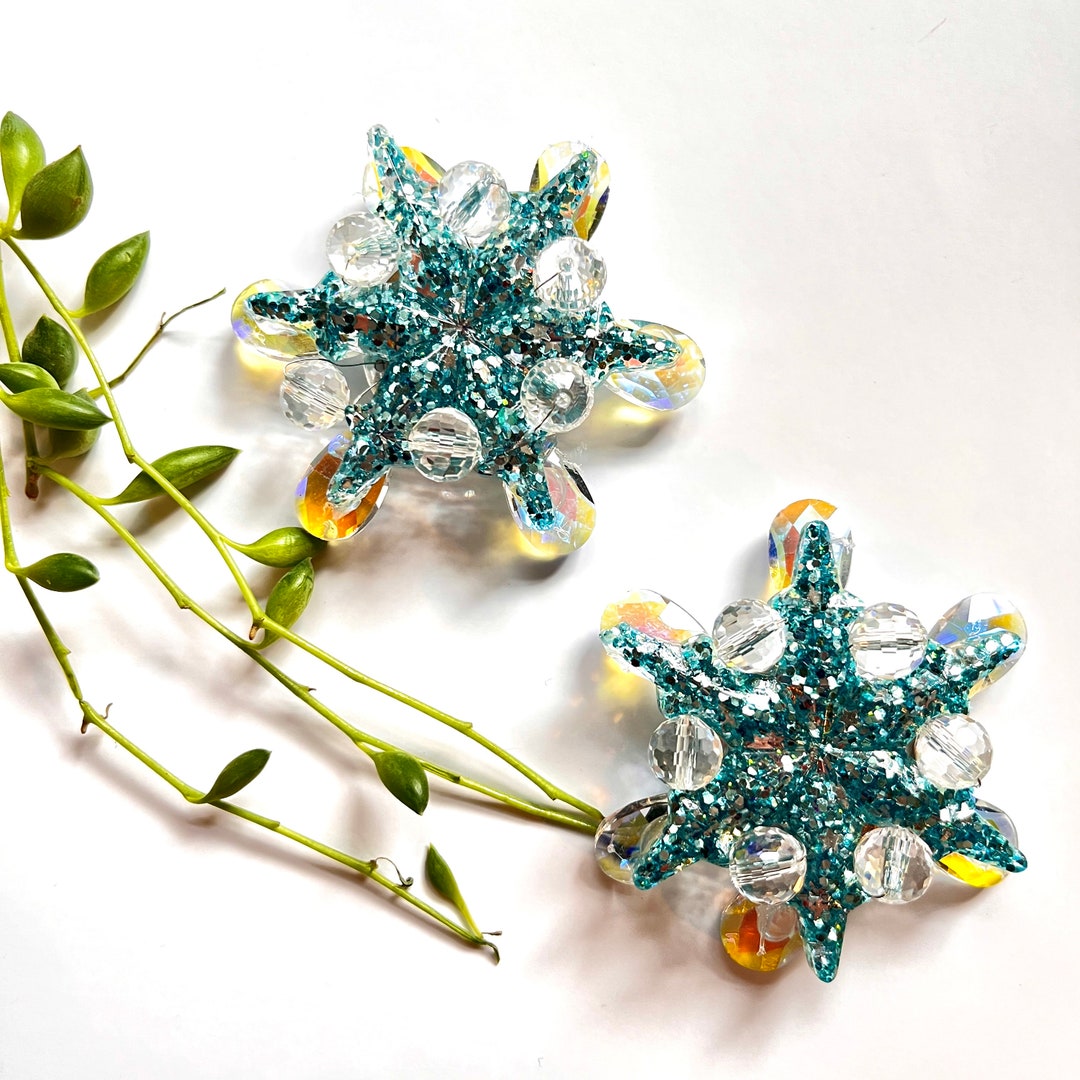 Mini Snowflake Clips Icy Snowflake Shoe Clips, Austrian Crystal Detail - Etsy