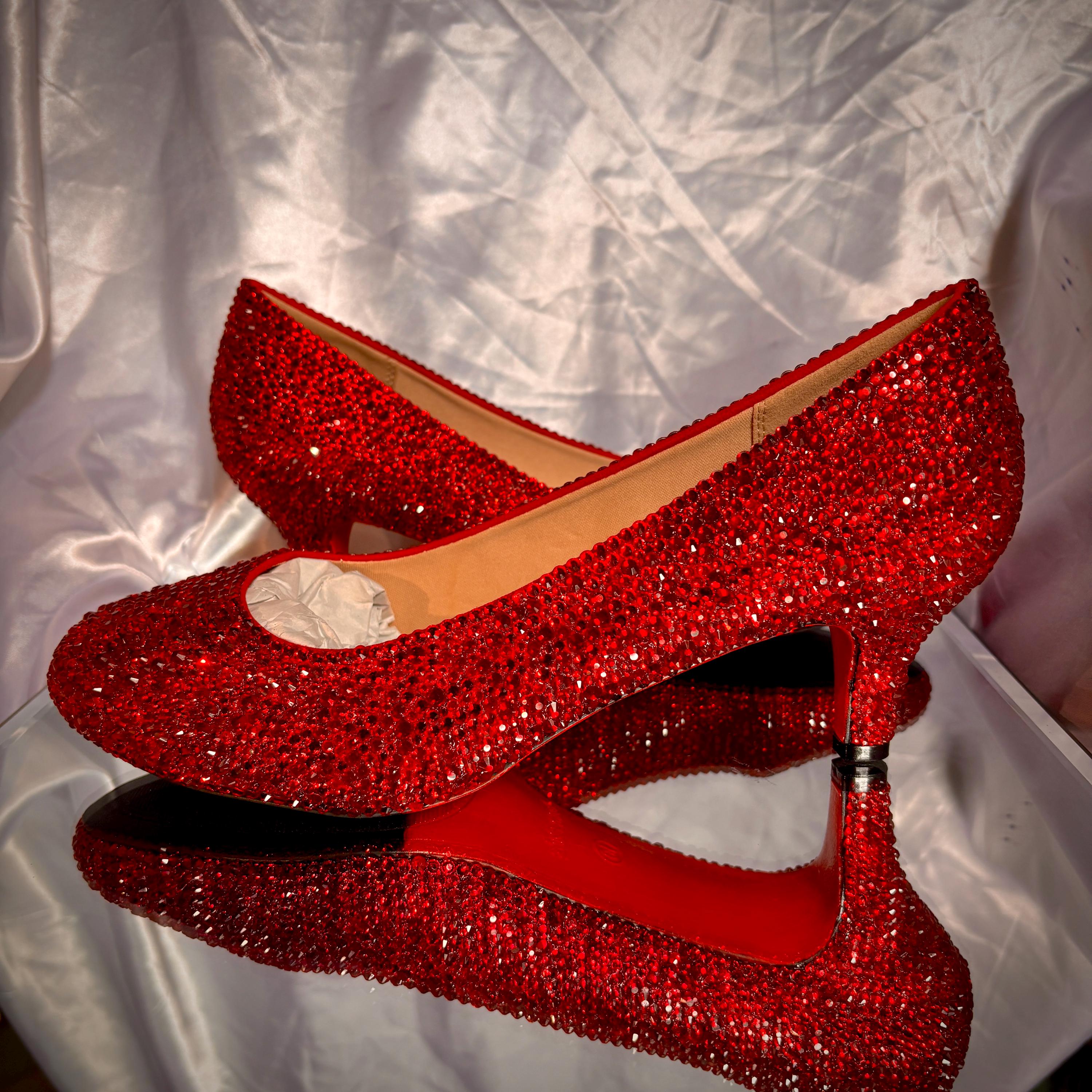 HOT Block Heels Head Over Heels Red Shoes Red Low Heel Shoes