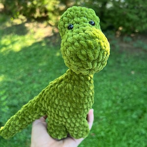 Cute Crochet Dinosaur Pattern PDF, Amigurumi Dino Toy Tutorial, Easy Crochet Plushie, No Sew Brontosaurus Crochet Pattern, Low sew Dinosaur