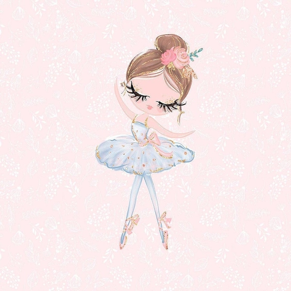 Panneau de tissu de ballerine rose, tissu de ballet, couture de tissu de décoration de danse girly Courtepointes - 100 % coton - 15 po. x 15 po. (38 cm x 38 cm)