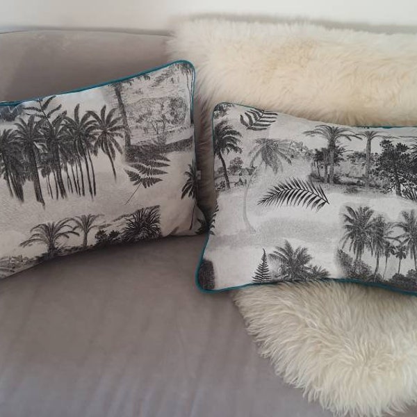 Lot de 2 housses de coussin jungle