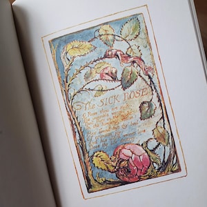 Chansons d'innocence et d'expérience de William Blake. Édition complète de la bibliothèque Franklin en cuir du Maroc. Un livre de poésie vintage illustré saisissant.