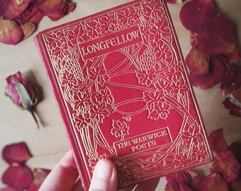 Wonderful Longfellow dinky antique poetry book. Lovely illustrations in attractive leather binding.