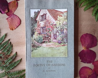 Gorgeous vintage poetry and flowers book. Watercolors! A real one off. Gift for old England, poetry and art lovers.