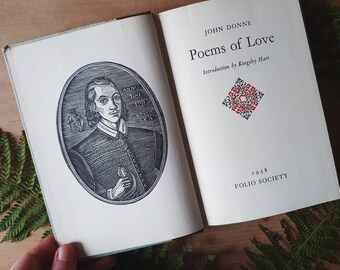 Vintage Donne's love poetry book. Romantic poetry! Ideal gift for a wedding or anniversary. Delicately decorated & rather special.