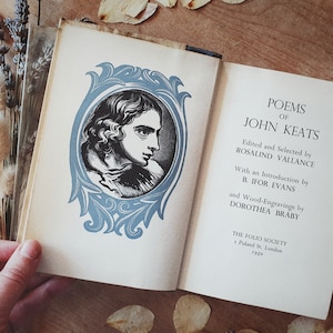 Delicately illustrated vintage poetry book of John Keats. image 1