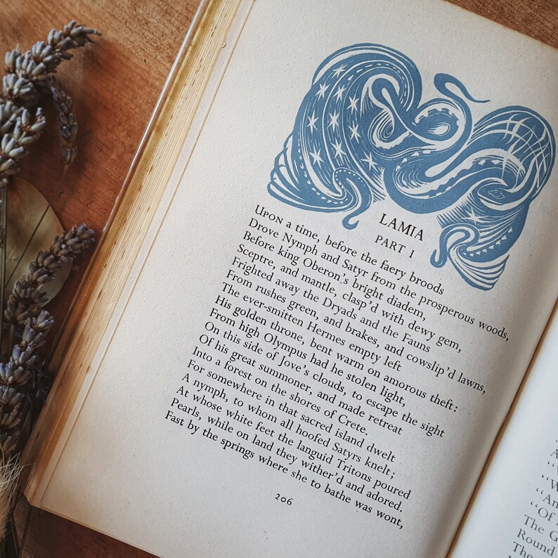 Delicately illustrated vintage poetry book of John Keats. image 2