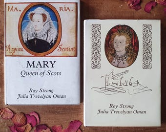 Tudor history book pair. Queen Elizabeth I & Mary Queen of Scots. Beautifully illustrated. One for Tudor lovers, design + history fans.