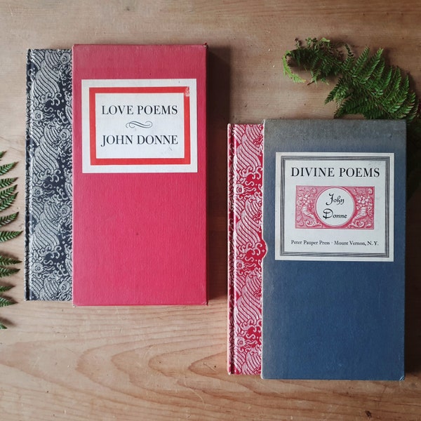 Vintage John Donne poetry book bundle. Love poetry & Divine poems. Ideal gift for a literary pal or history geek. Peter Pauper Press.