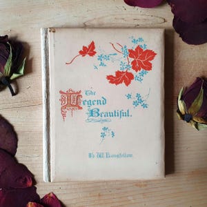 Joli livre de poésie ancienne de Longfellow. Style manuscrit enluminé de 1910. Chromolithographies. Médiéval, gothique + rare.
