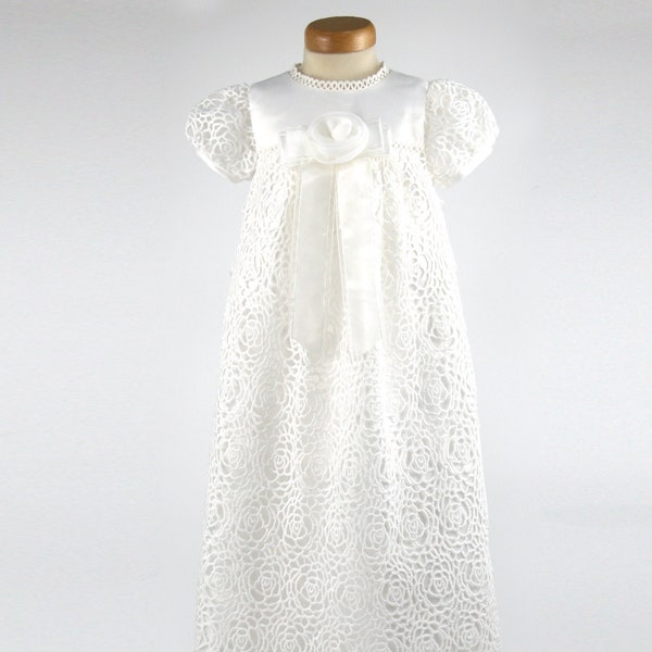 Girls Traditional Long Christening Robe for Baby Girls, New Born Baby, Special Occasion Girls Dress. Christening robe