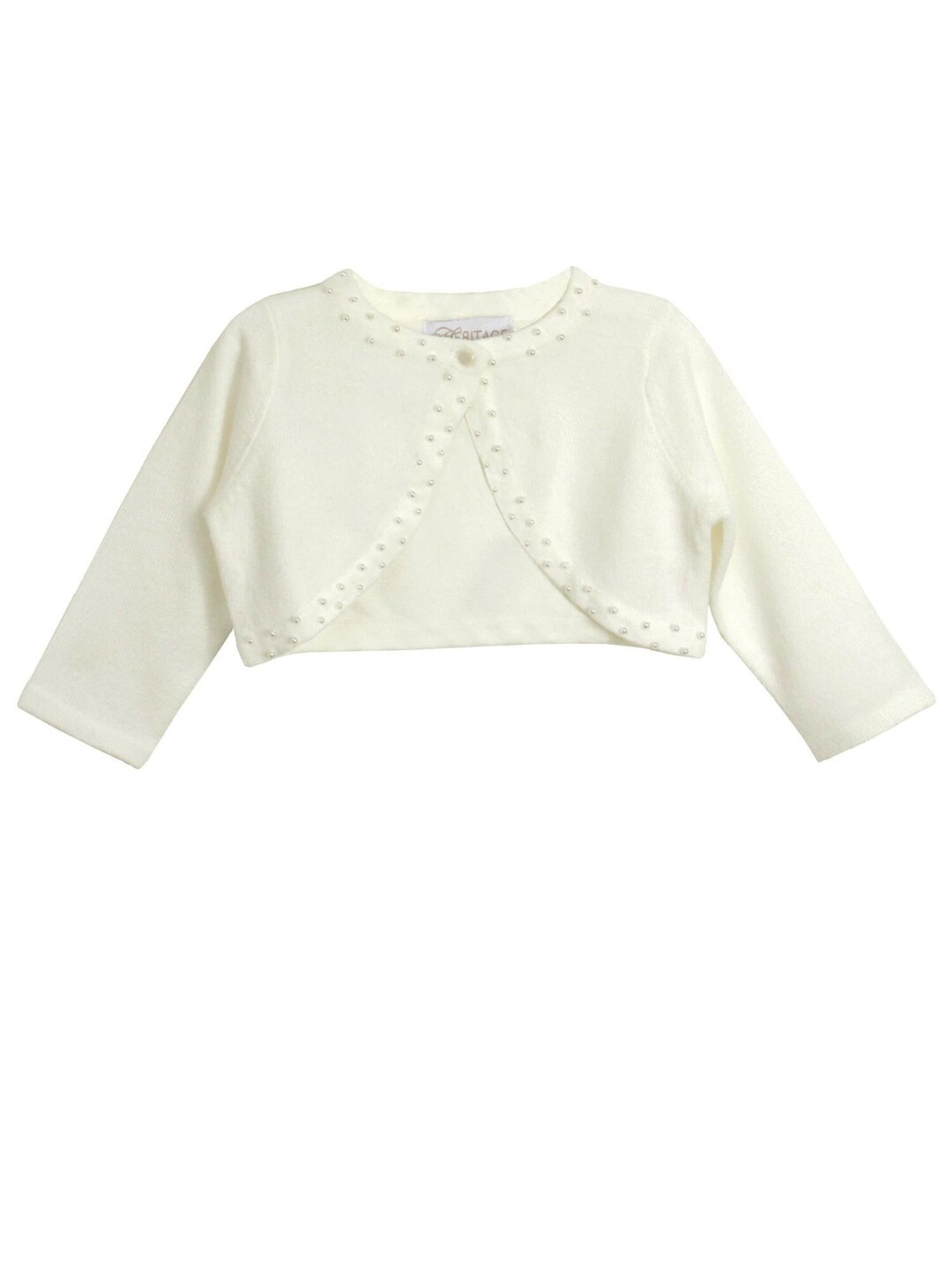 Girls Cream Bolero Acrylic Cardigan. Ideal for Christenings, Flower Girl, Bridesmaid or Any