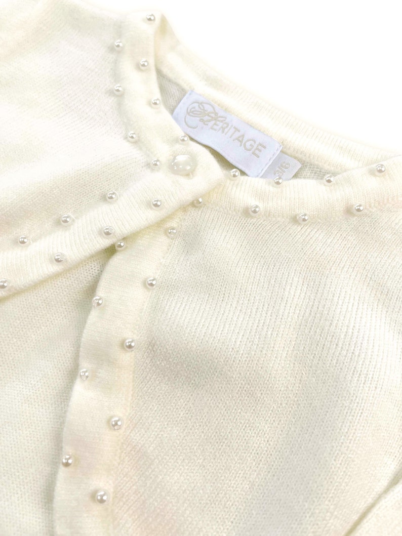 Girls Cream Bolero Acrylic Cardigan. Ideal for Christenings, Flower Girl, Bridesmaid or Any