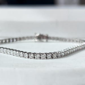 4ct Diamond Tennis Bracelet 14kt Solid White Gold