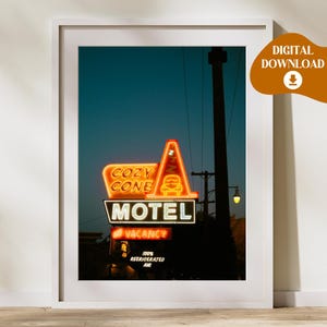 Disneyland, Cozy Cone Motel, DIGITAL WALL ART, Cars, Radiator Springs, Neon Lights