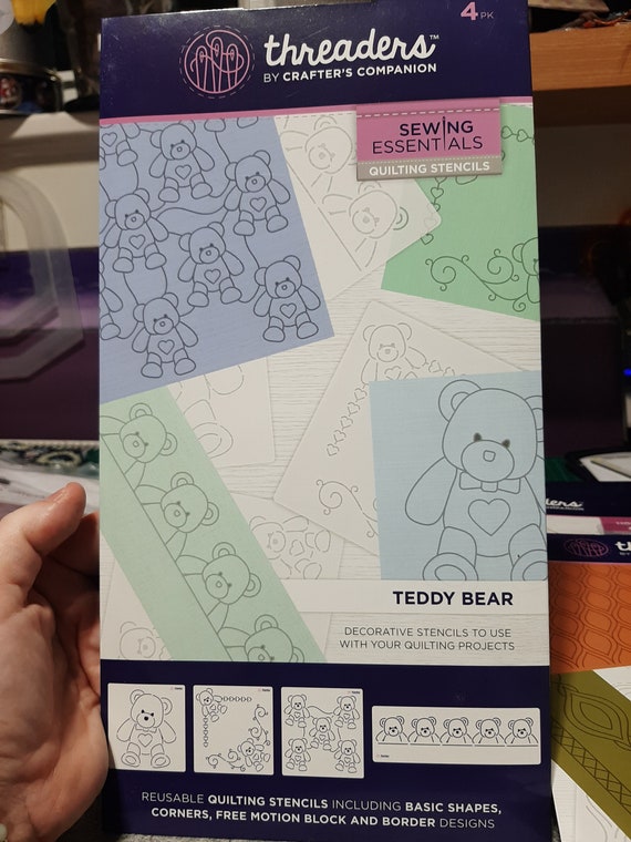 Crafter's Companion THREADERS Quilting Stencil Teddy Bear