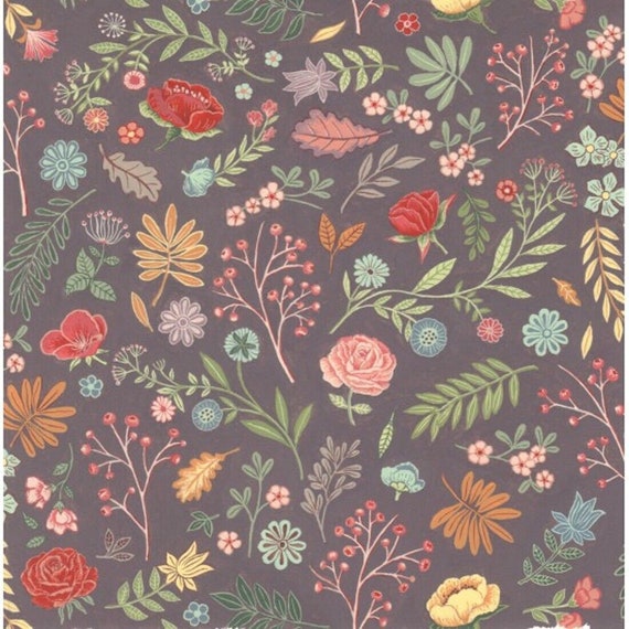 Nutex Fabric -In the Meadow - Beautiful Floral Design - Patchwork Quilting Dressmaking Craft Fabric 0.5m