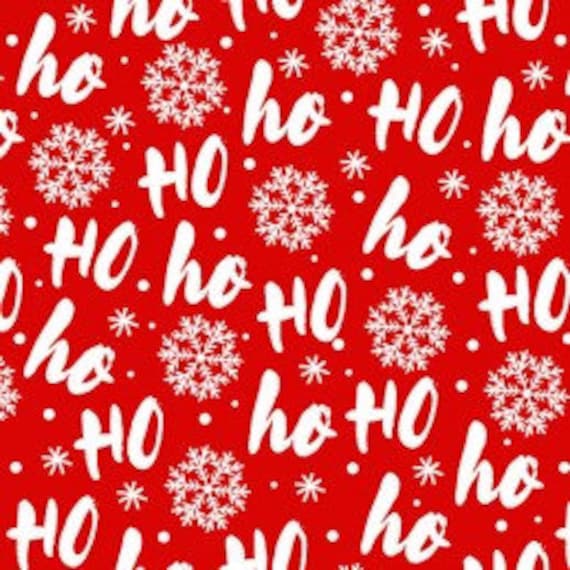 100% Cotton Digital Fabric Christmas Ho Ho Ho Xmas Santa Snowflake Crafty 0.5m