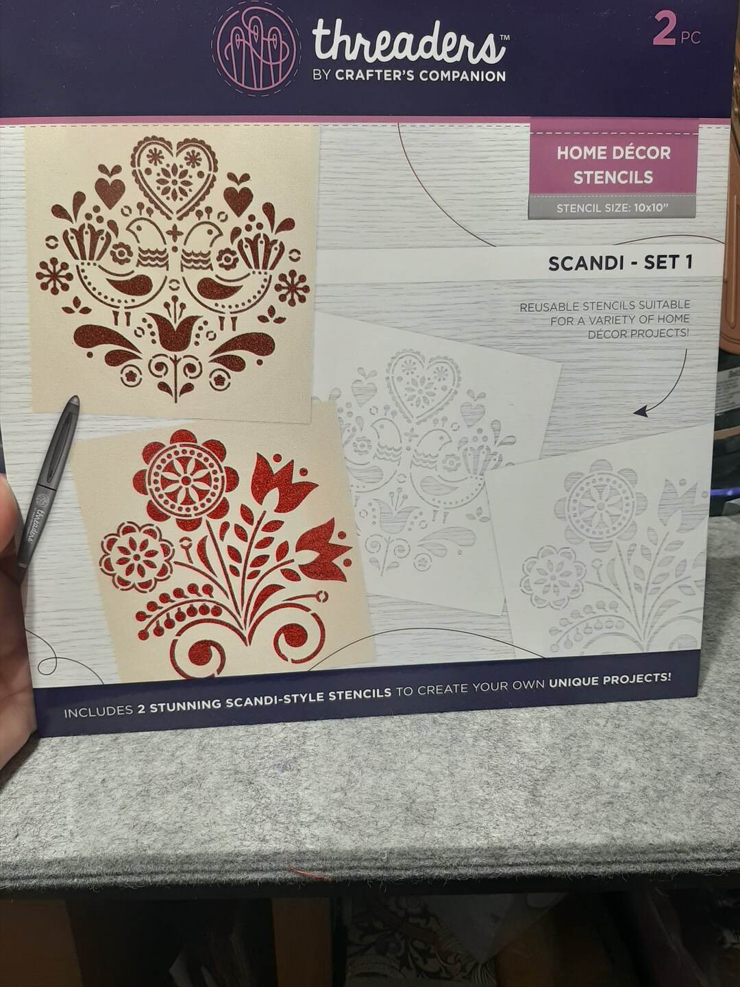 Crafter's Companion THREADERS Quilting Stencil Scandi Set 1 Etsy
