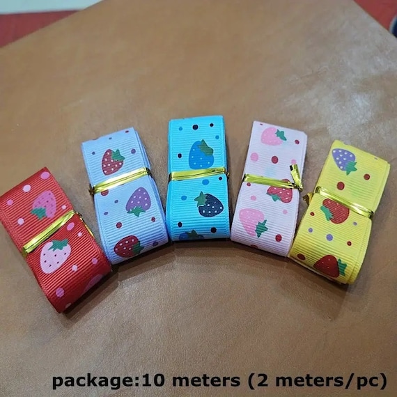 25mm Wide Thread Ribbon Decoration Tape Strawberry